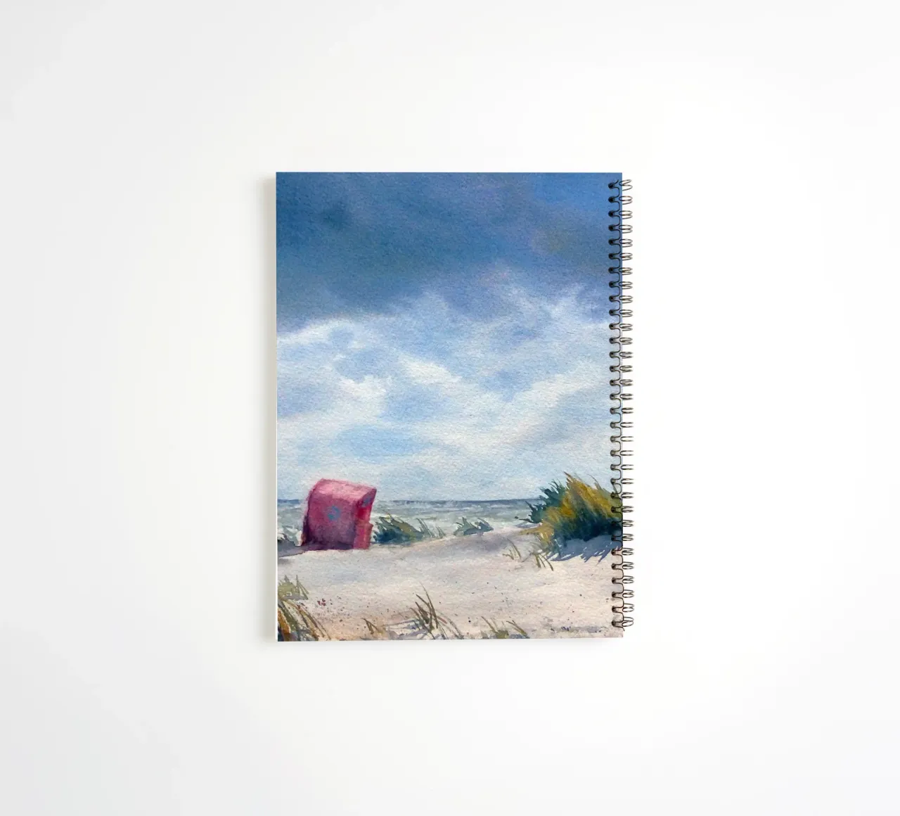 Fauteuil de plage dans les dunes carnet à spirale de Meeresaquarelle