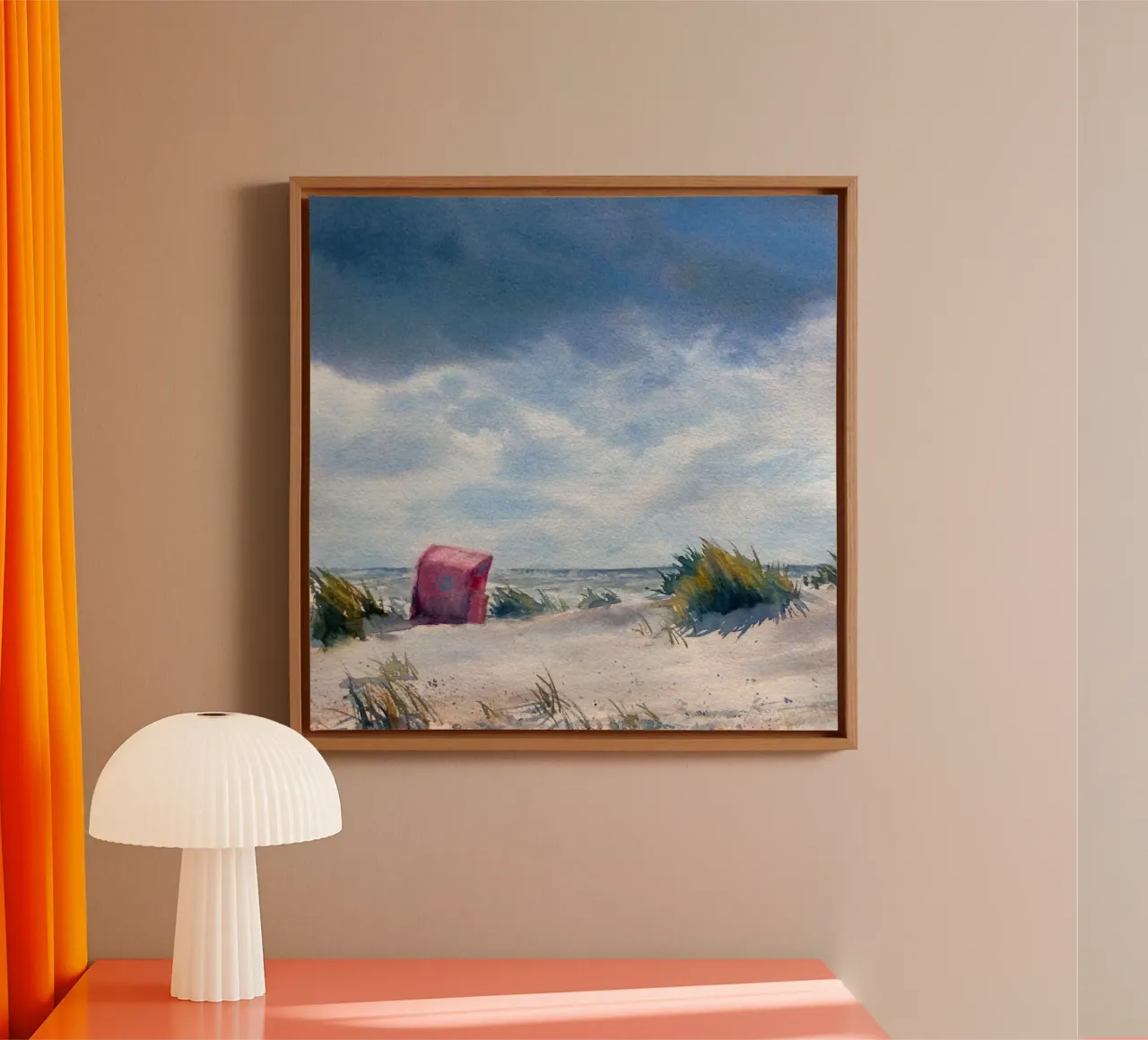 Beach chair in the dunes canvas by Meeresaquarelle
