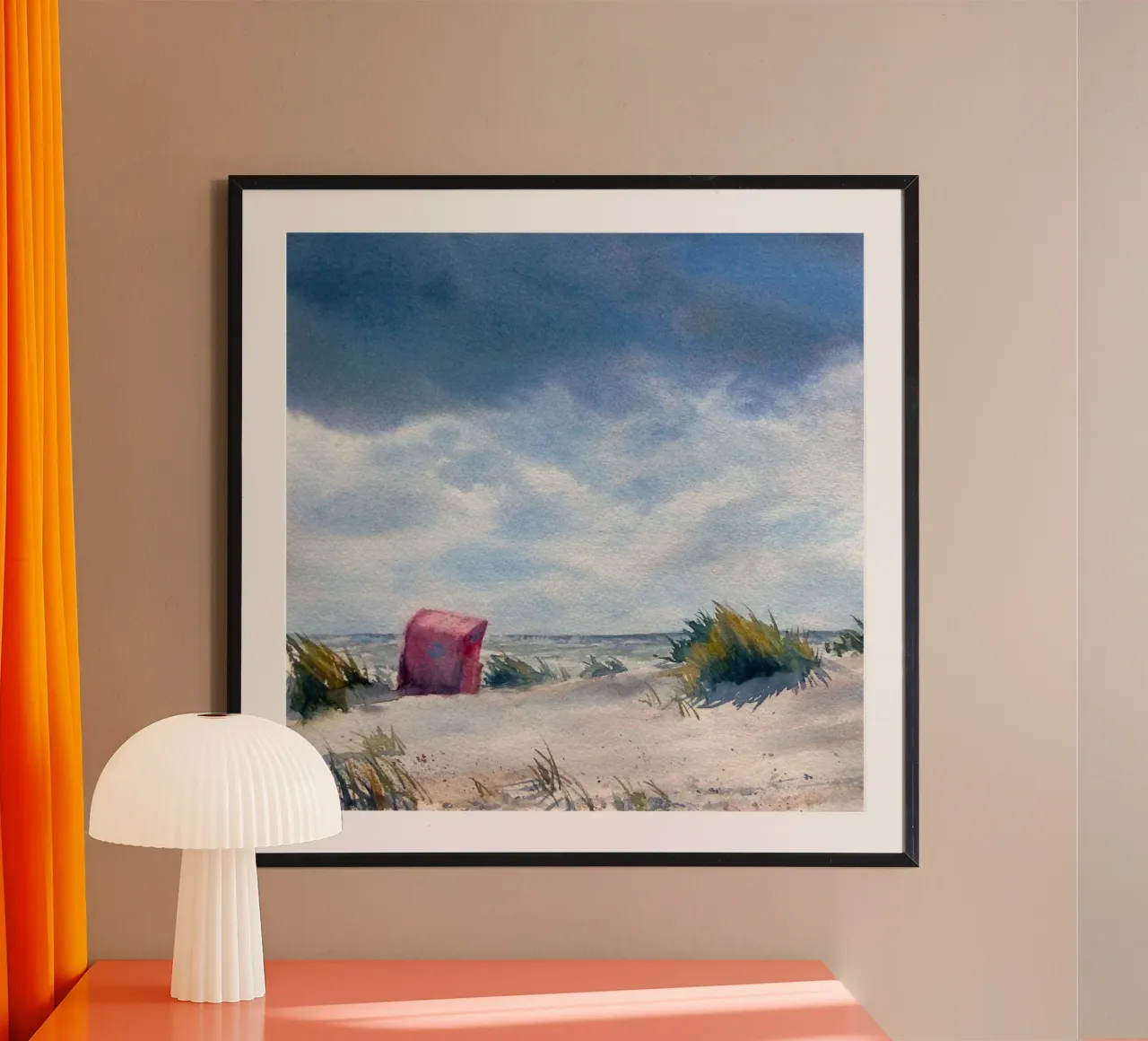 Sedia da spiaggia tra le dune carta hahnemühle da Meeresaquarelle