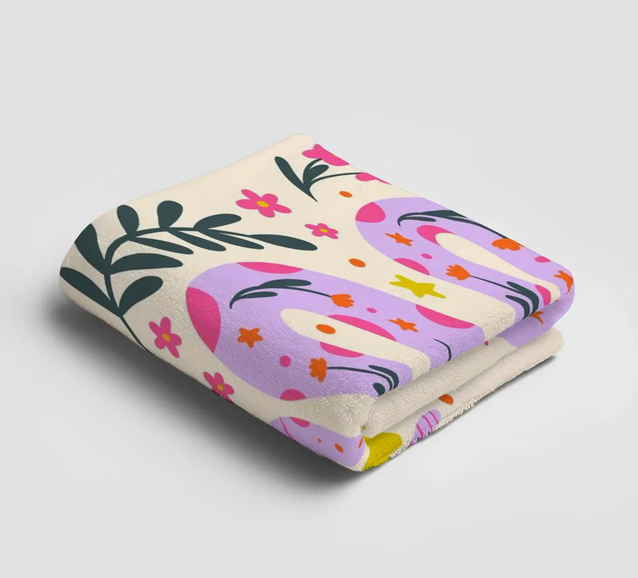 Lunar snake - lavender and cream towel by Wackapacka