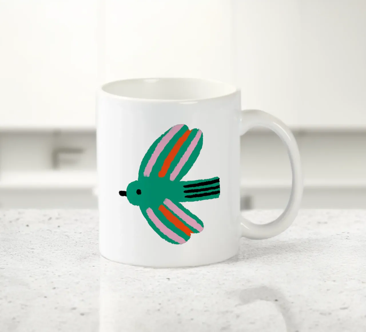 Uccello verde tazza in ceramica da bueronoull