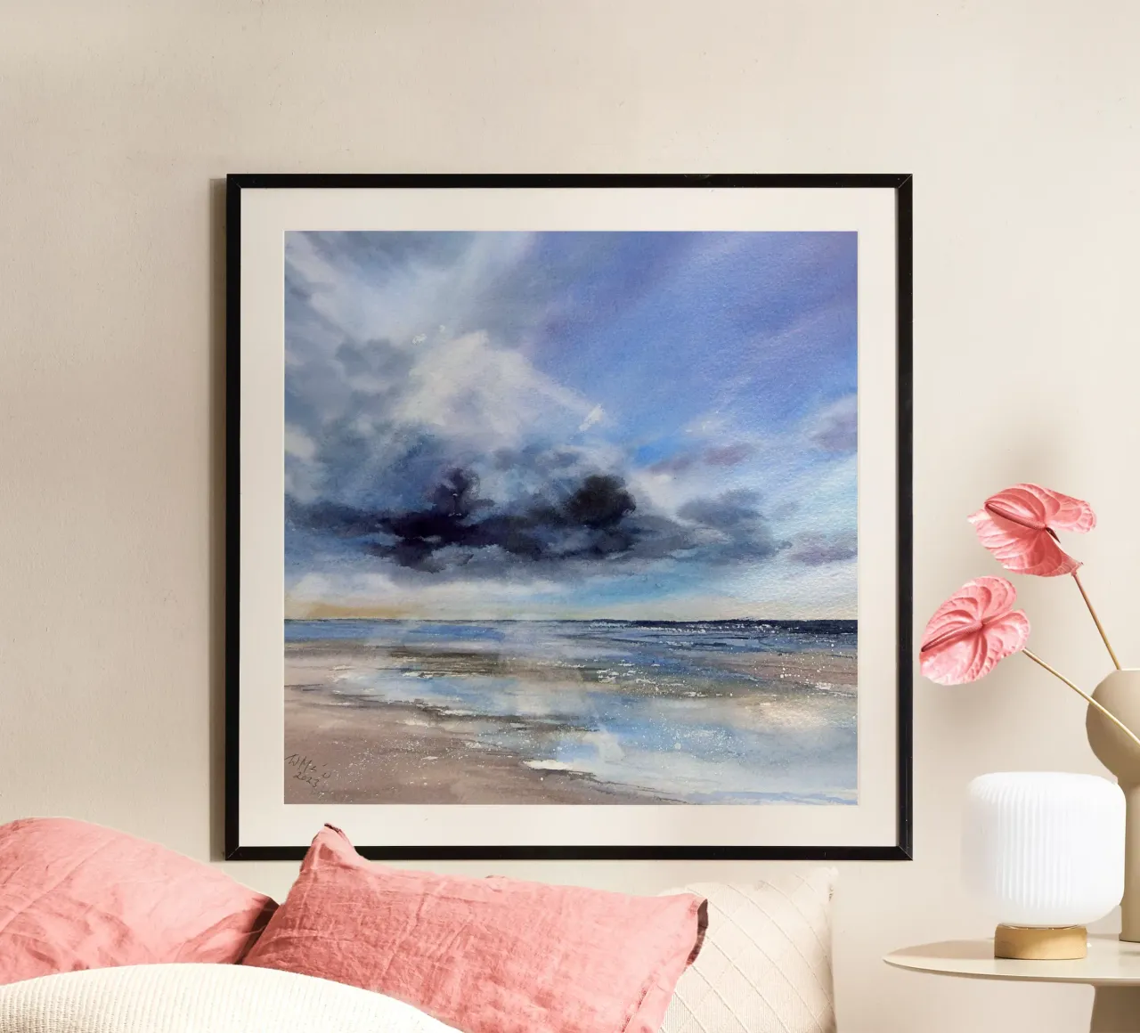 Vue dramatique sur la mer hahnemühle de Meeresaquarelle