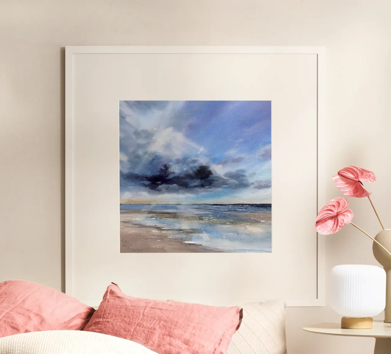 Vue dramatique sur la mer hahnemühle de Meeresaquarelle