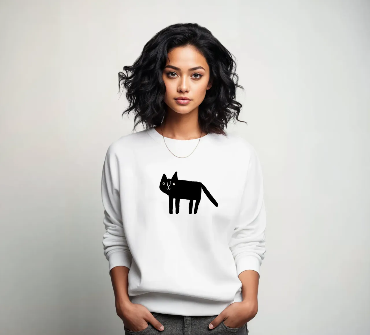 Gatto nero n. 1 felpa da bueronoull