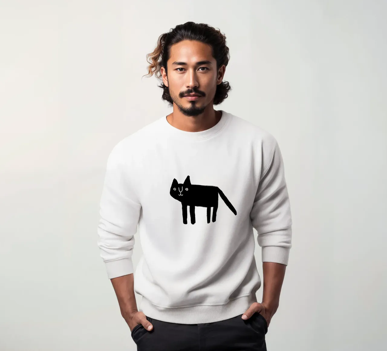 Gatto nero n. 1 felpa da bueronoull