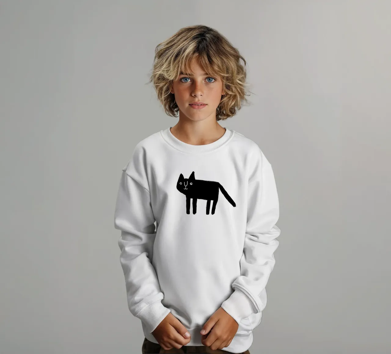 Gatto nero n. 1 felpa bambino da bueronoull
