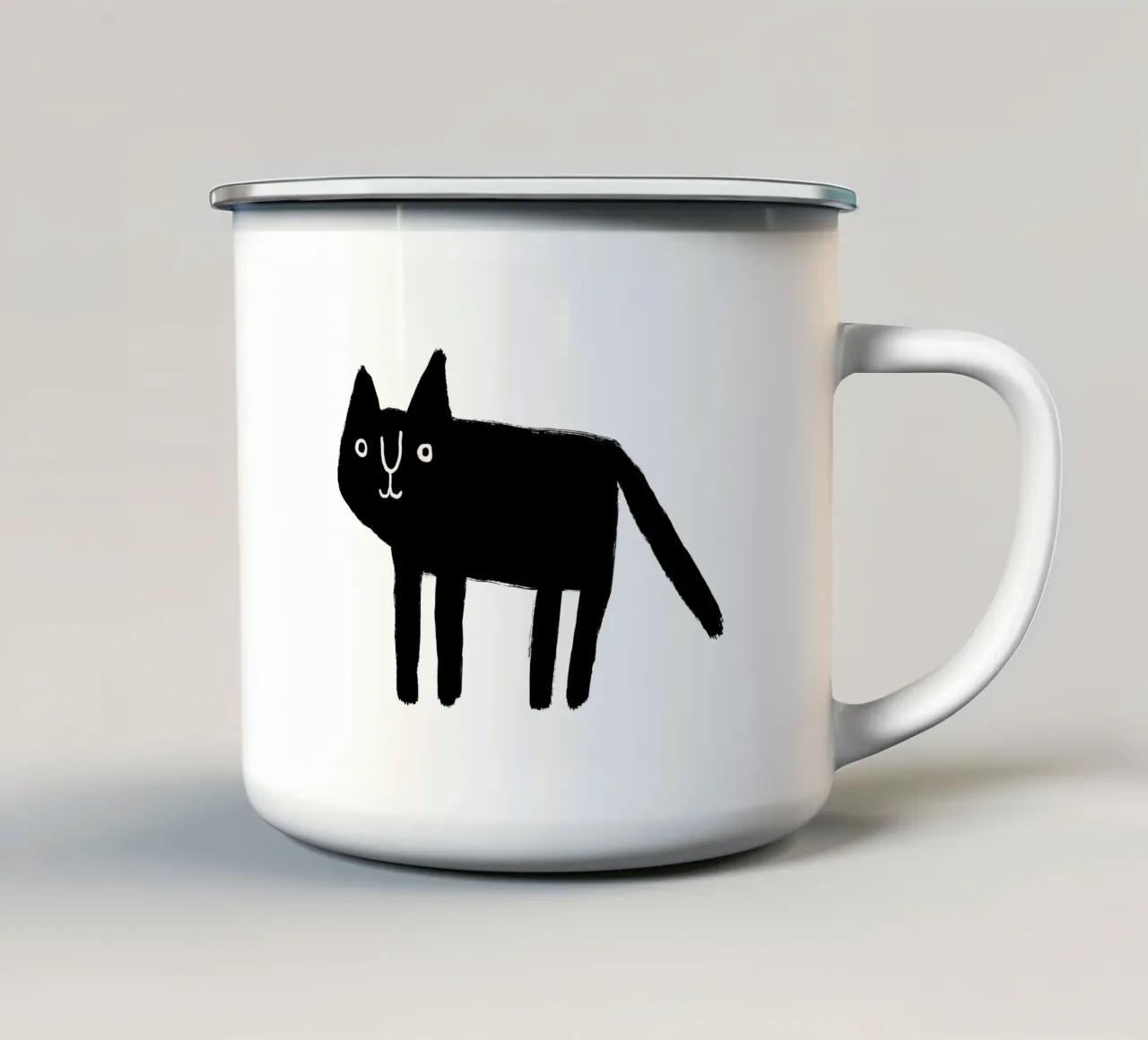 Gato negro nº 1 taza de esmalte de bueronoull