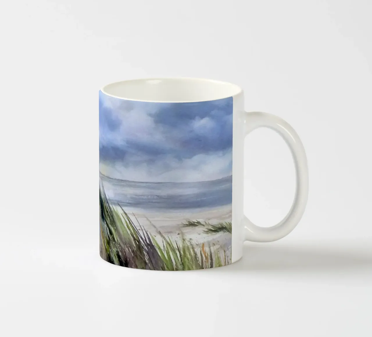 Sulla spiaggia tazza in ceramica da Meeresaquarelle