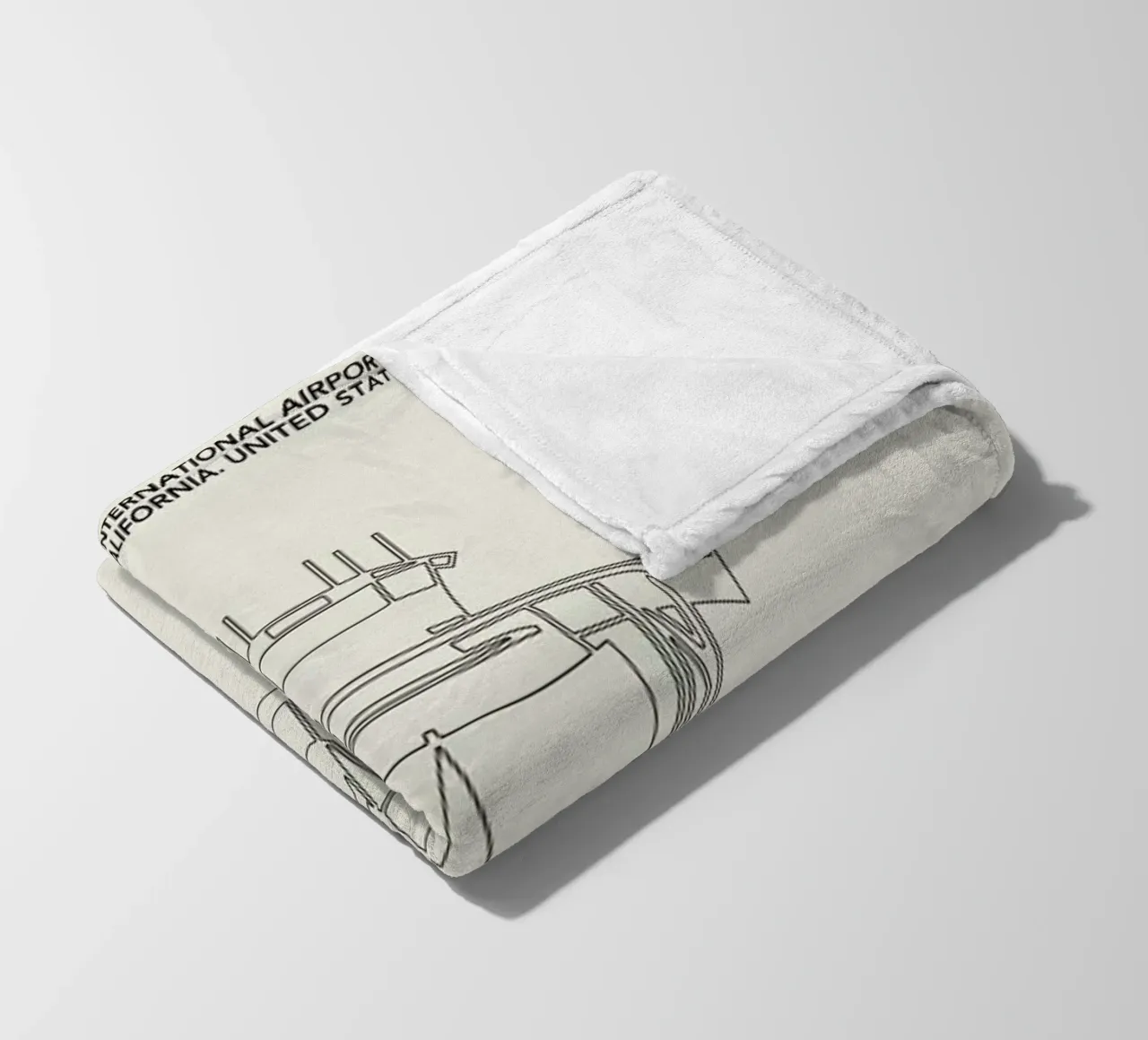 LAX Los Angeles Tower fleece blanket by 08left