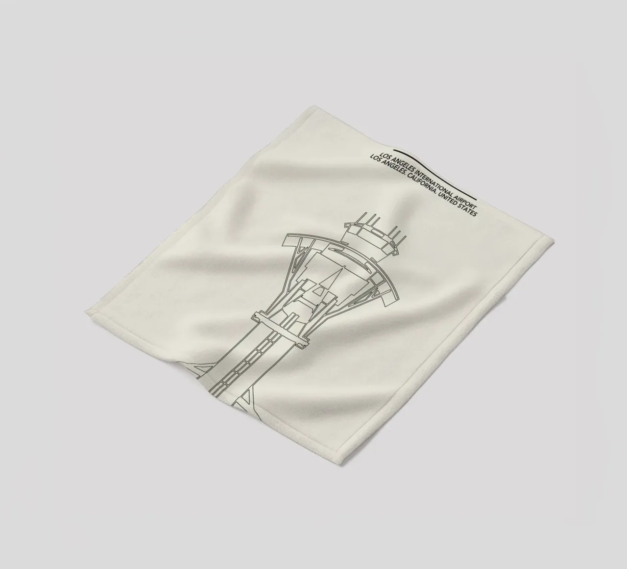 LAX Los Angeles Tower fleece blanket by 08left