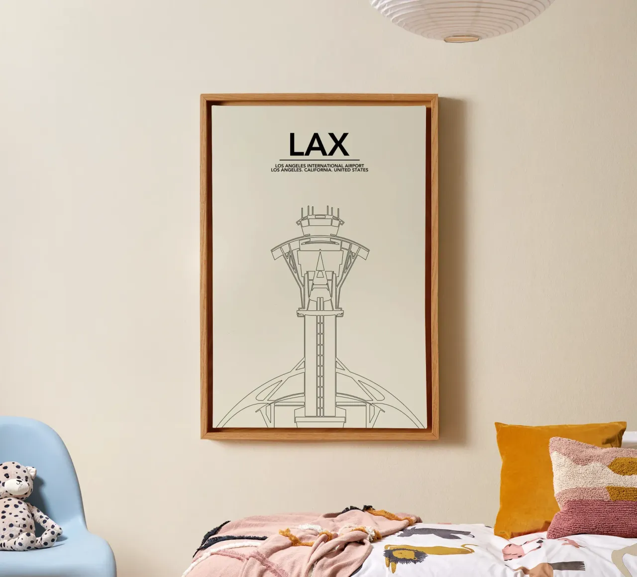 LAX Los Angeles Tower tela con Cornice a cassetta da 08left
