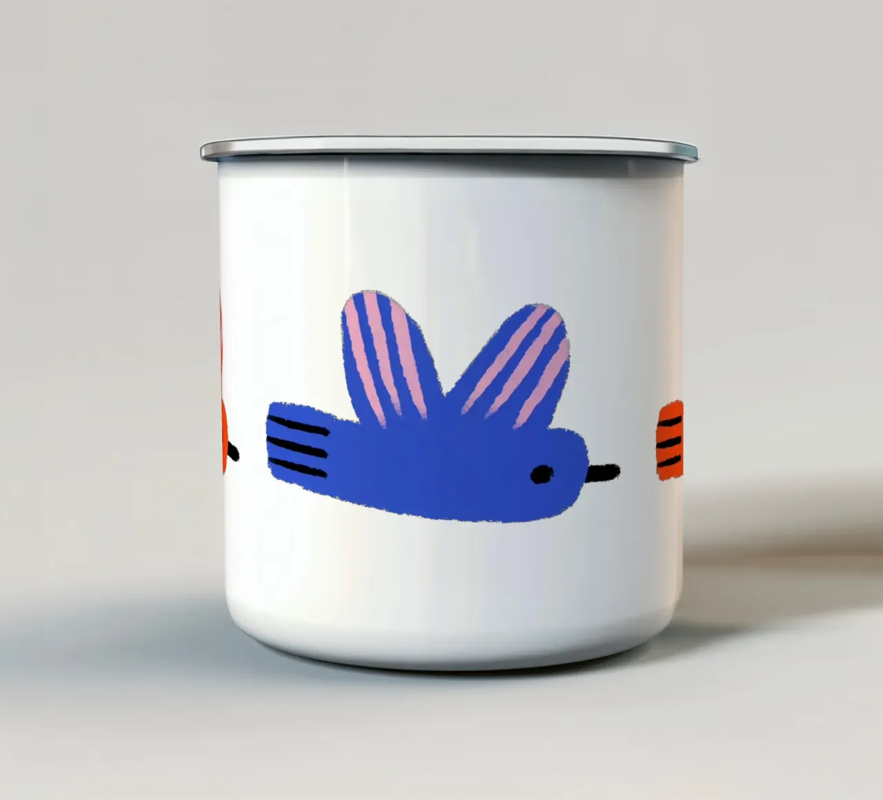 Colourful flock of birds No2 enamel mug by bueronoull