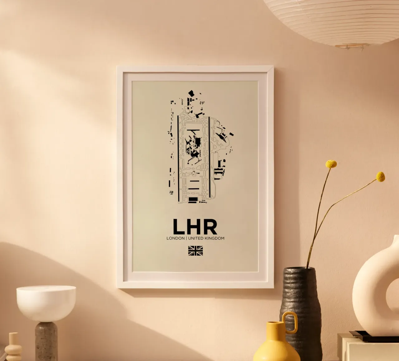 LHR Aiport London poster con telaio in alluminio da 08left