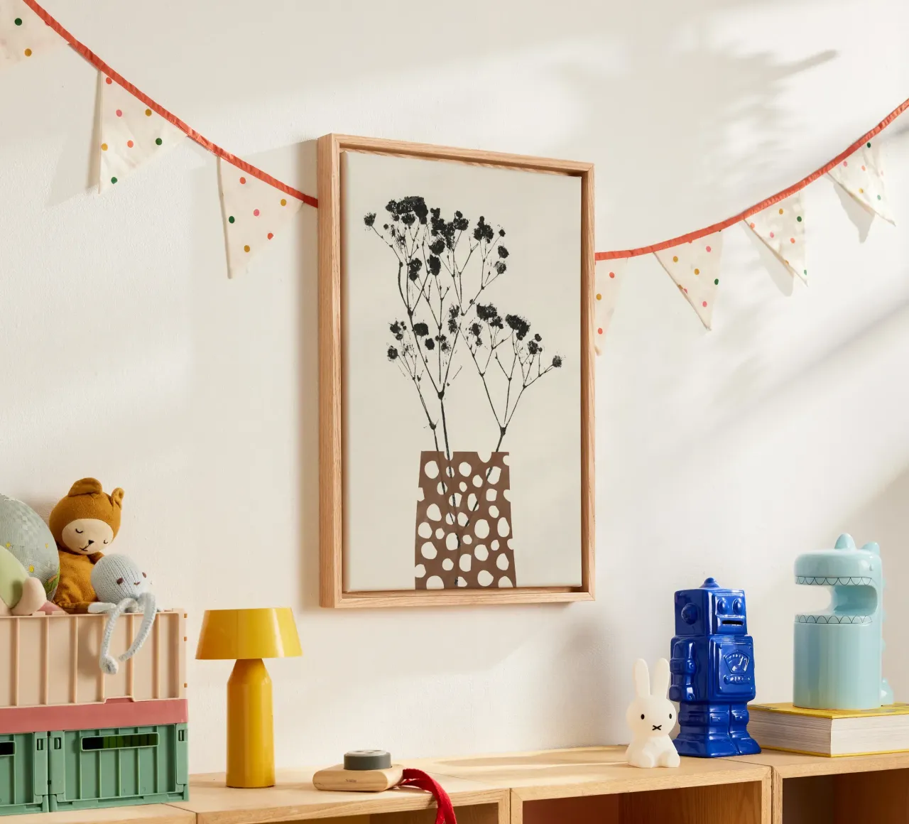 Gypsophila in un vaso marrone tela da Alisa Galitsyna