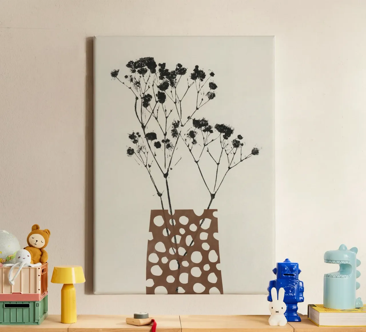 Gypsophila in un vaso marrone tela da Alisa Galitsyna