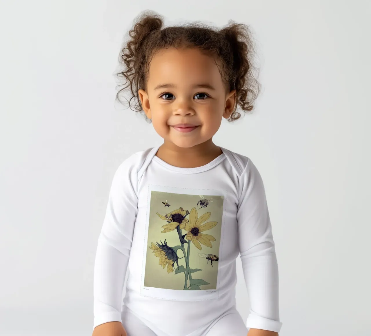 Bees Langarm Babybody von Faunesque