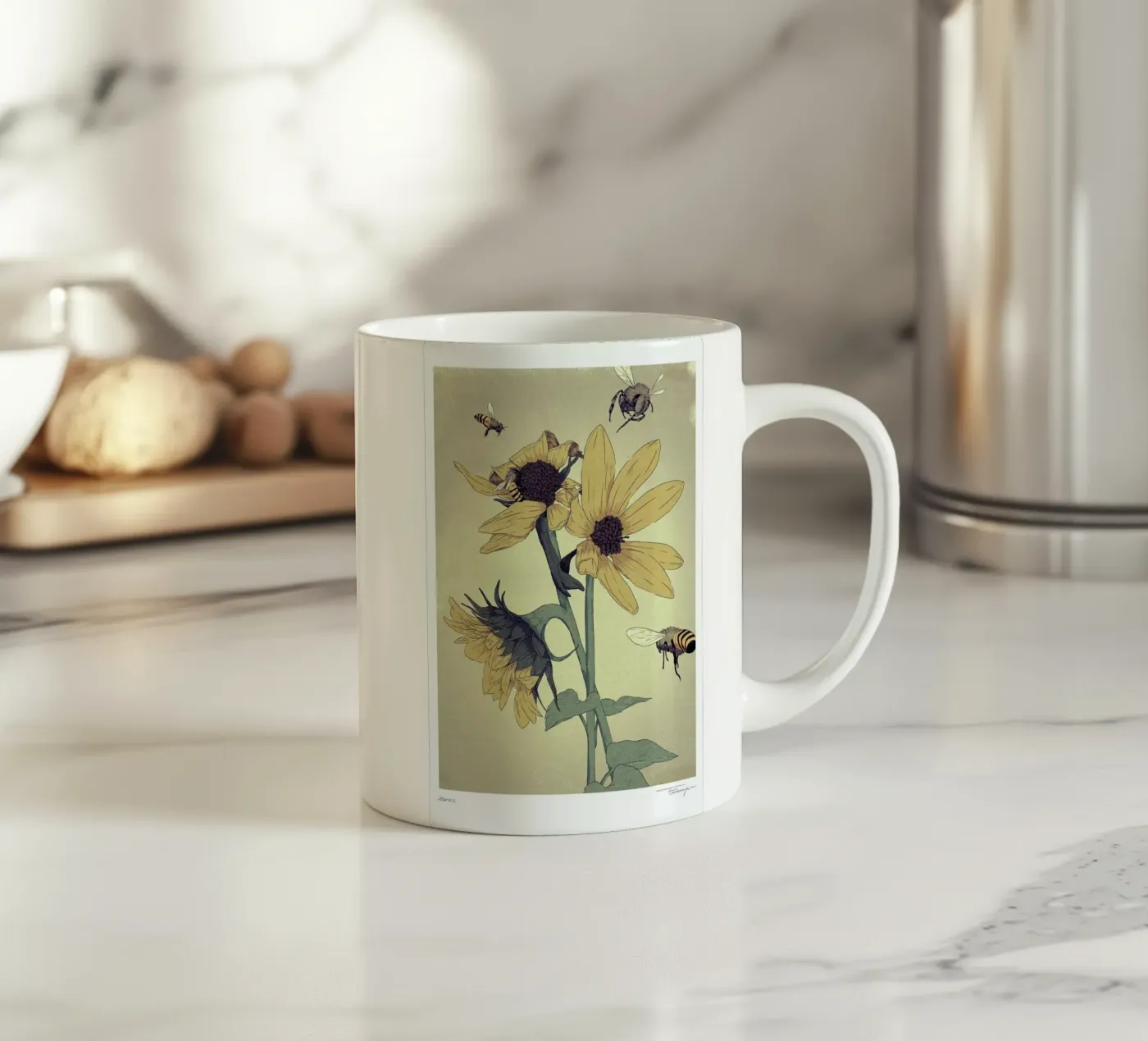 Bees ceramic mug by Faunesque