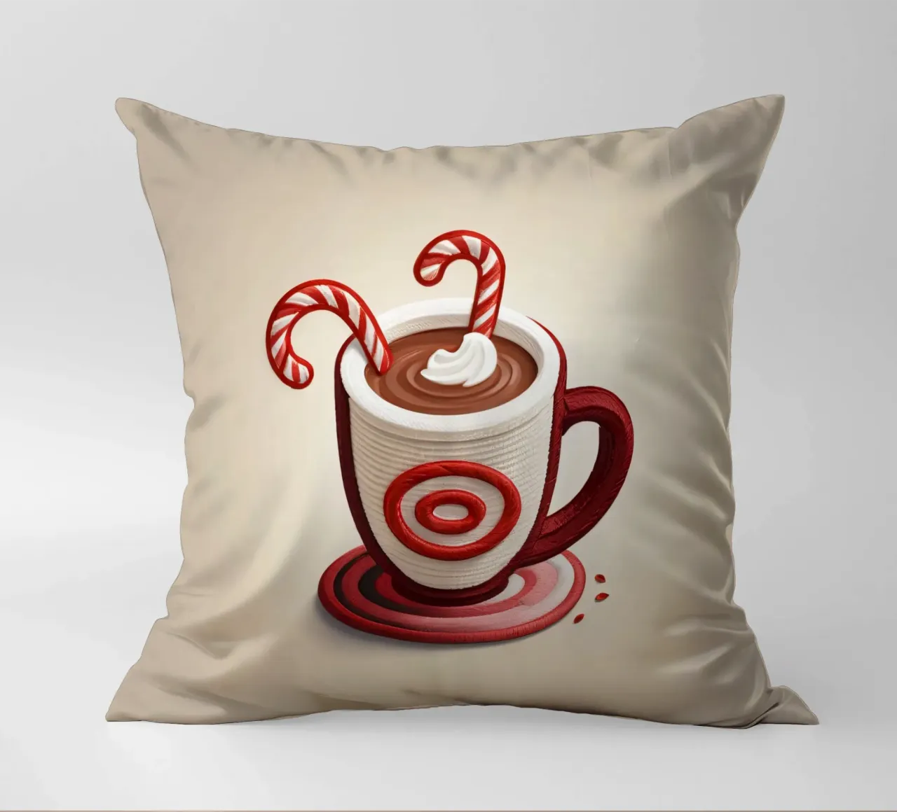 una tazza piena di cioccolata calda cuscino da DesignDoodle