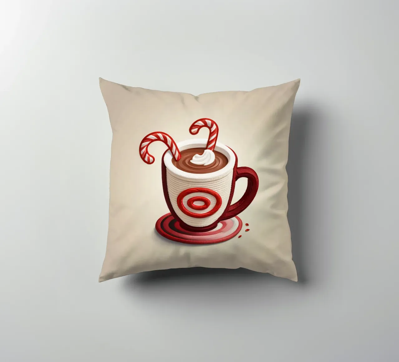 una tazza piena di cioccolata calda cuscino da DesignDoodle
