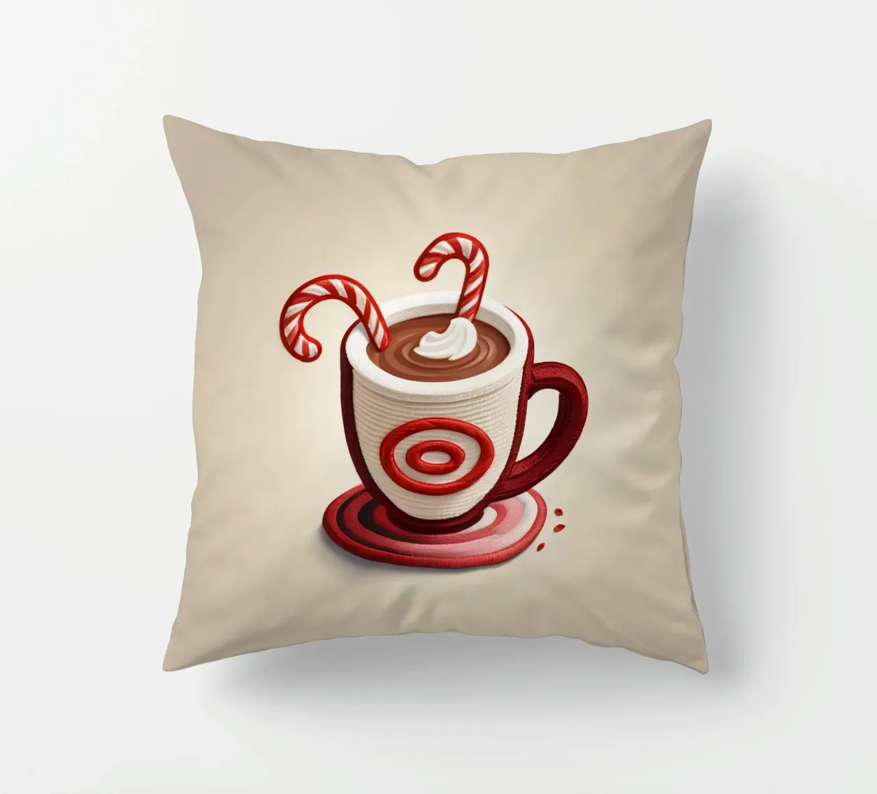una tazza piena di cioccolata calda cuscino da DesignDoodle