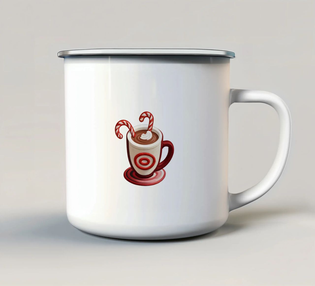 una tazza piena di cioccolata calda tazza in smalto da DesignDoodle