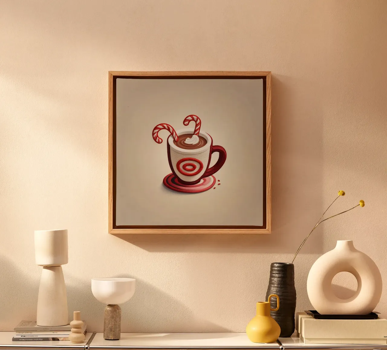 een mok met warme chocolademelk canvas met Baklijst van DesignDoodle