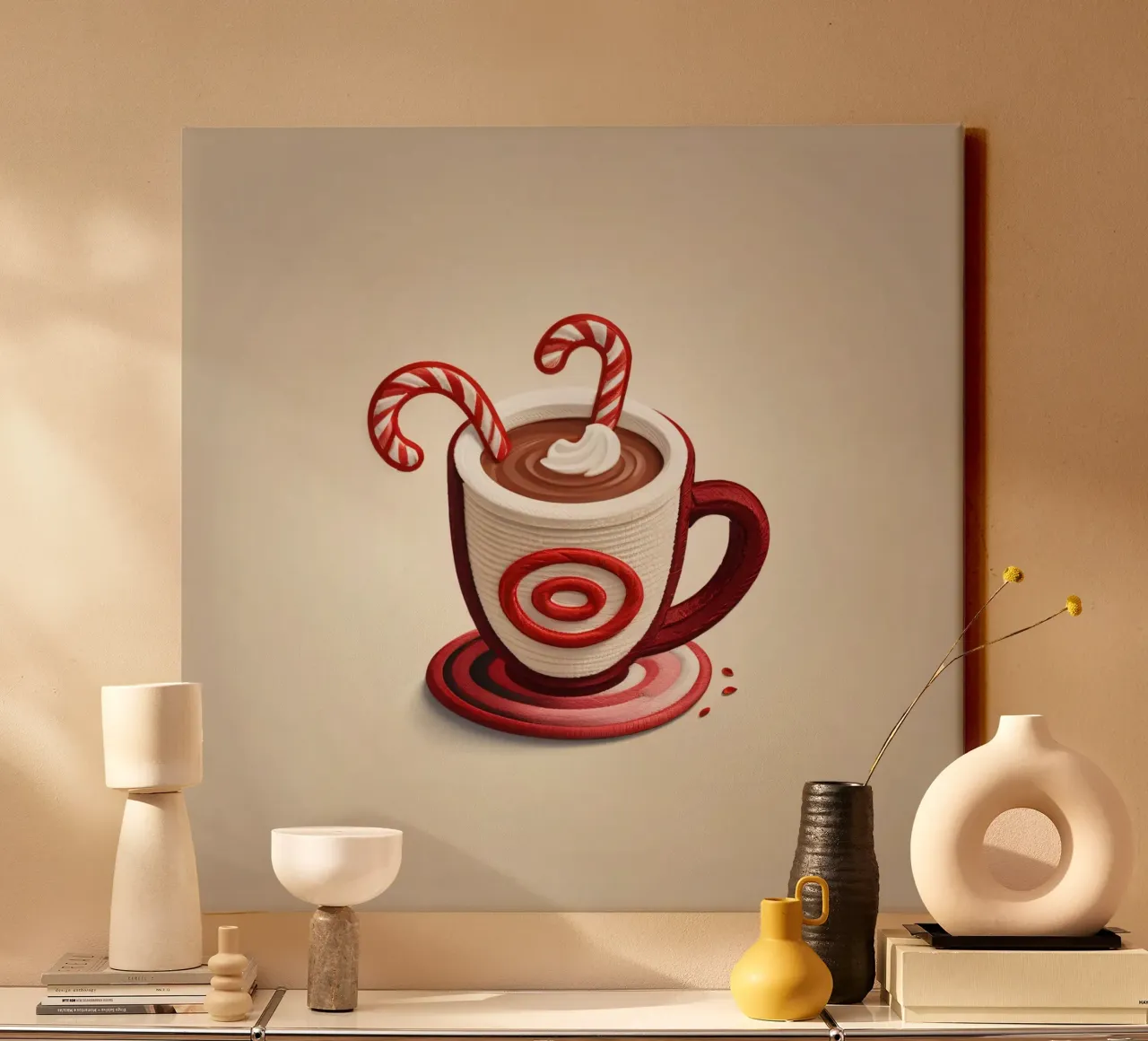 een mok met warme chocolademelk canvas met Baklijst van DesignDoodle