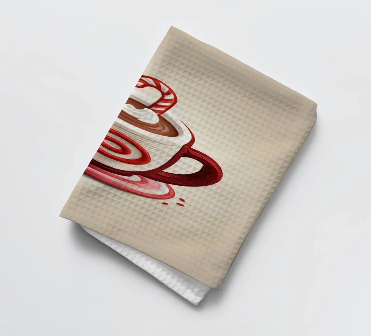 eine mit heißer Schokolade gefüllte Tasse Geschirrtuch von DesignDoodle