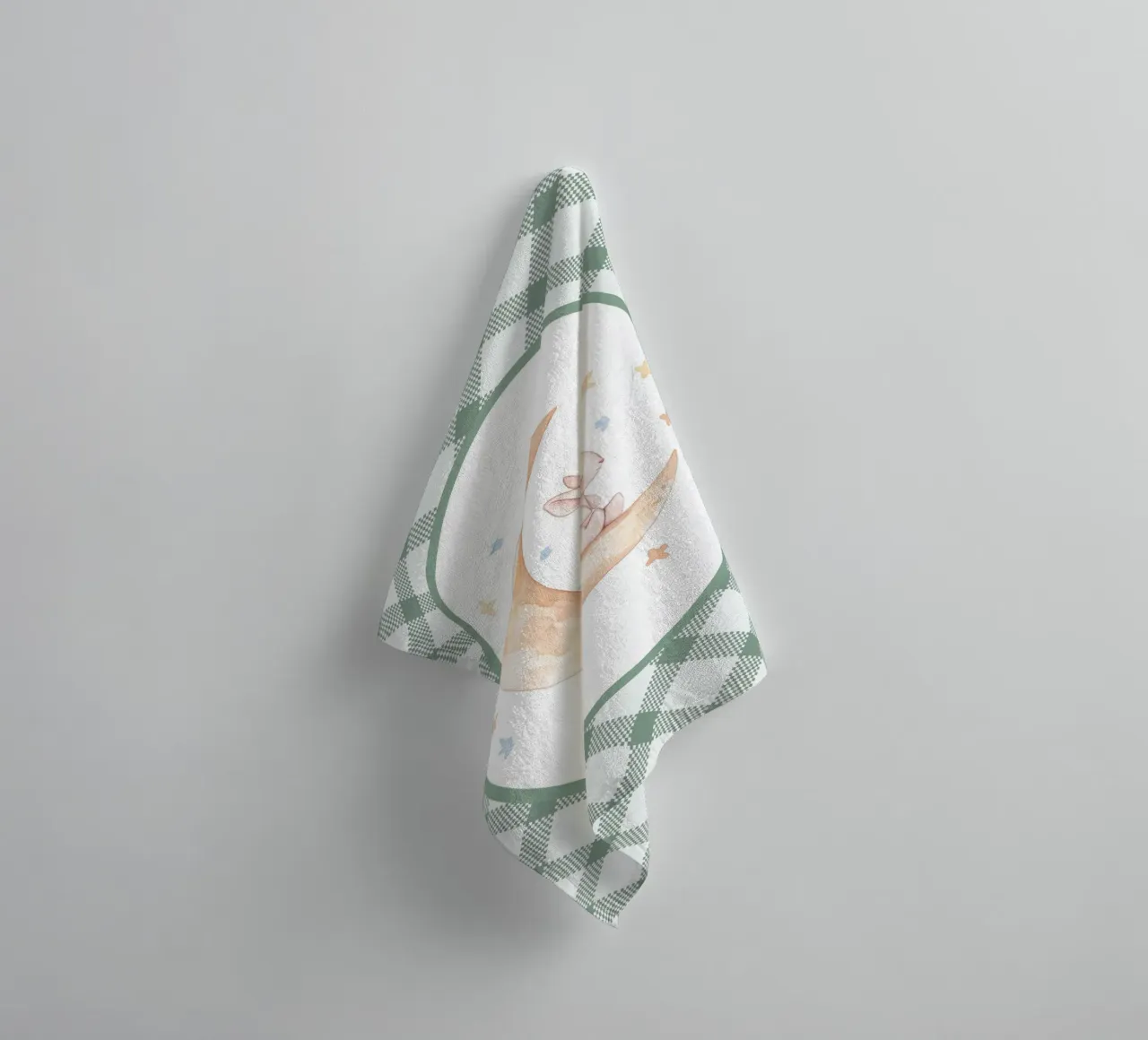 Lapin dormant sur la lune jaune serviette de bain de Jungle Joy Art