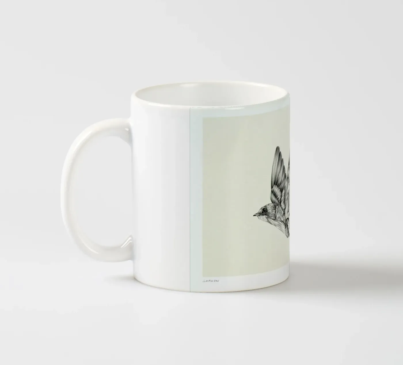 Swallow tazza in ceramica da Faunesque