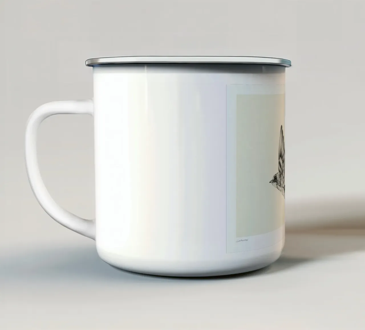 Swallow enamel mug by Faunesque