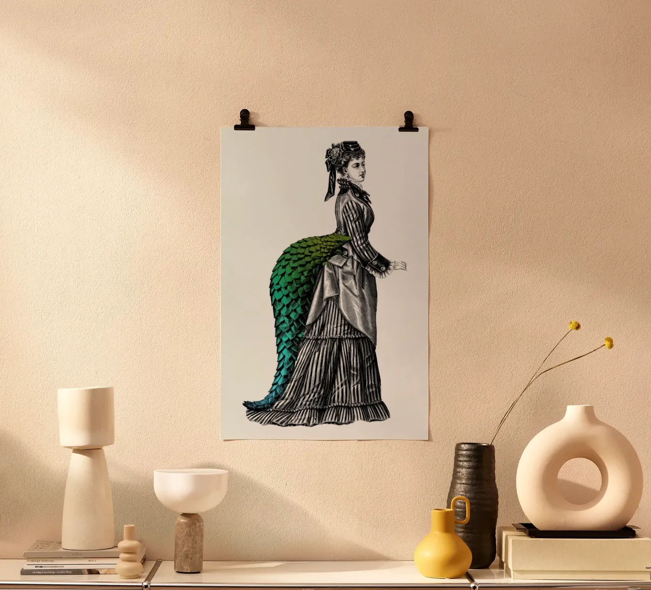 Evangeline poster con telaio in legno da The Gently Unfurling Sneak
