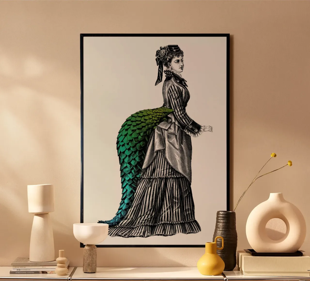 Evangeline poster con telaio in legno da The Gently Unfurling Sneak
