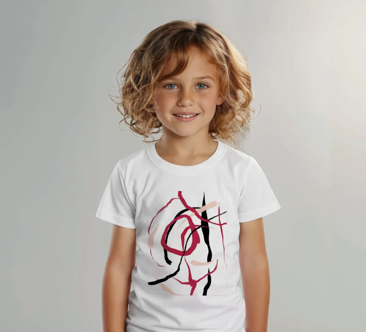 Abstract Red t-shirt bambini da treechild