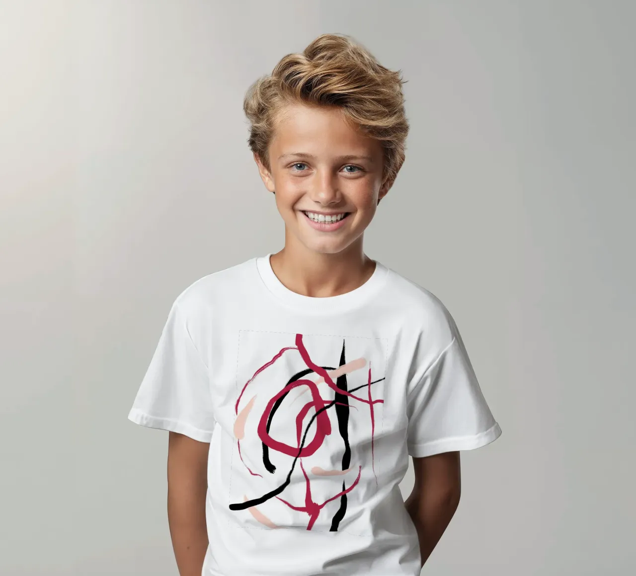 Abstract Red t-shirt bambini da treechild