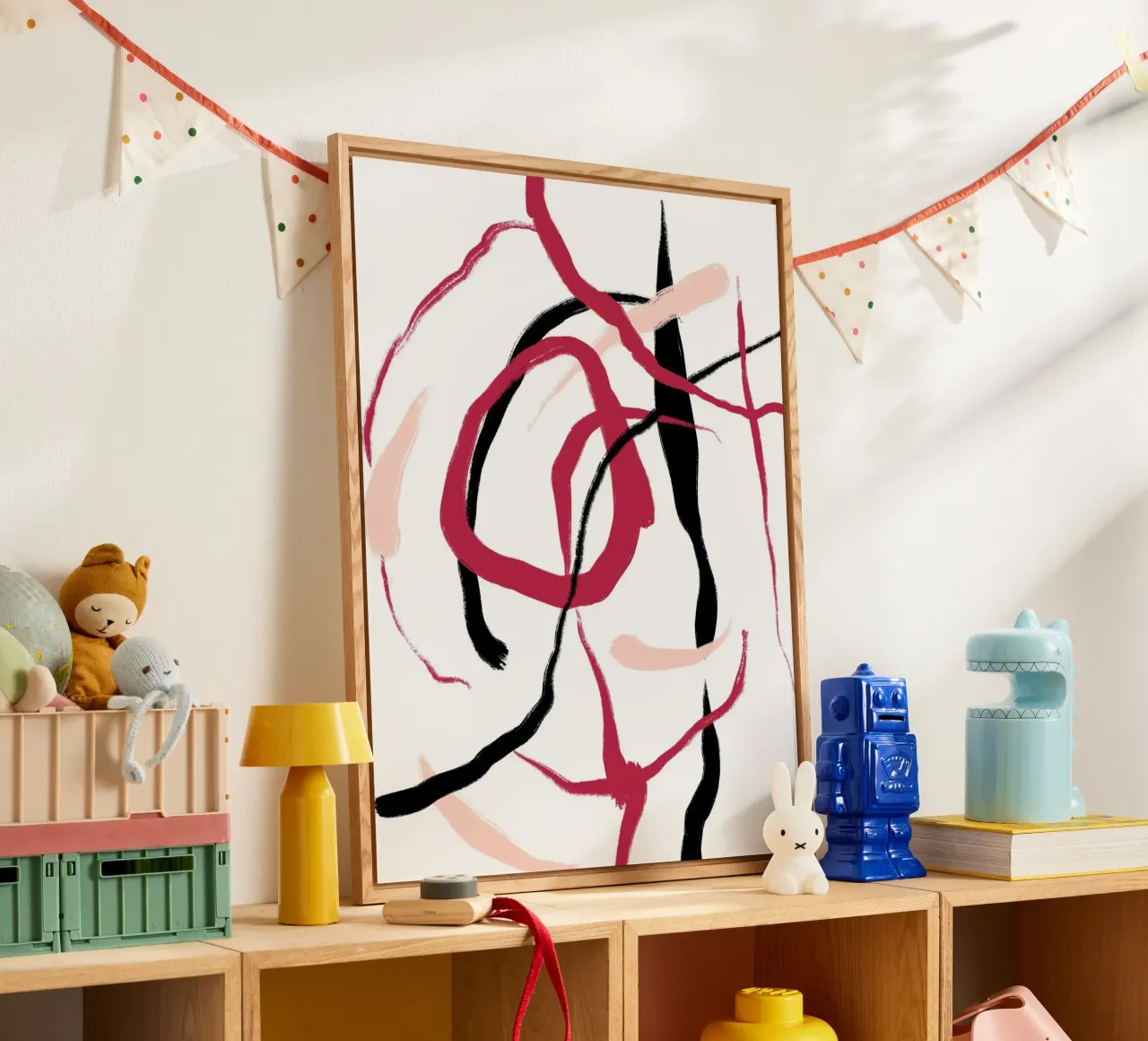 Abstract Red acryl van treechild