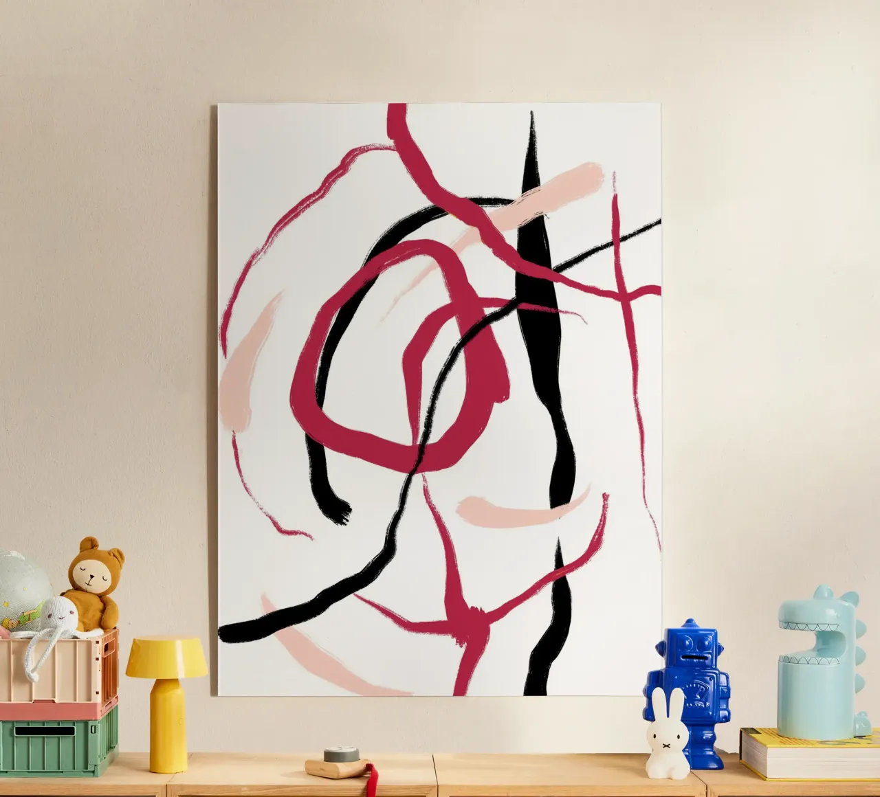 Abstract Red acryl van treechild