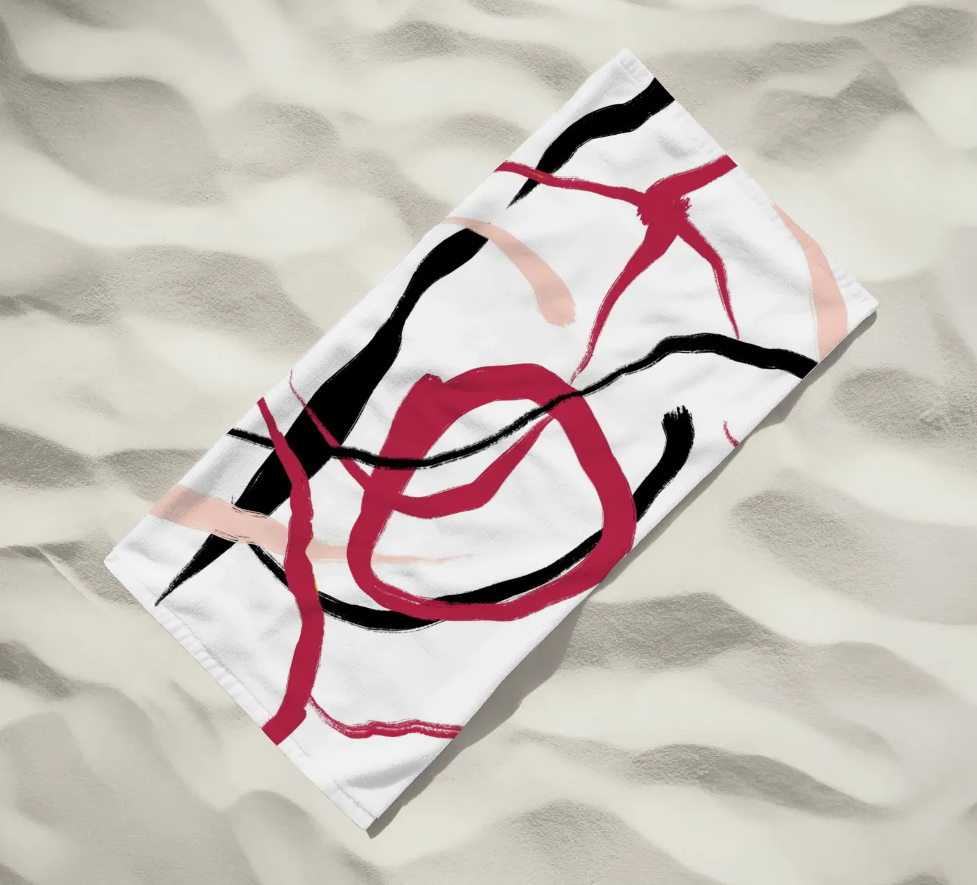 Abstract Red beach towel by treechild