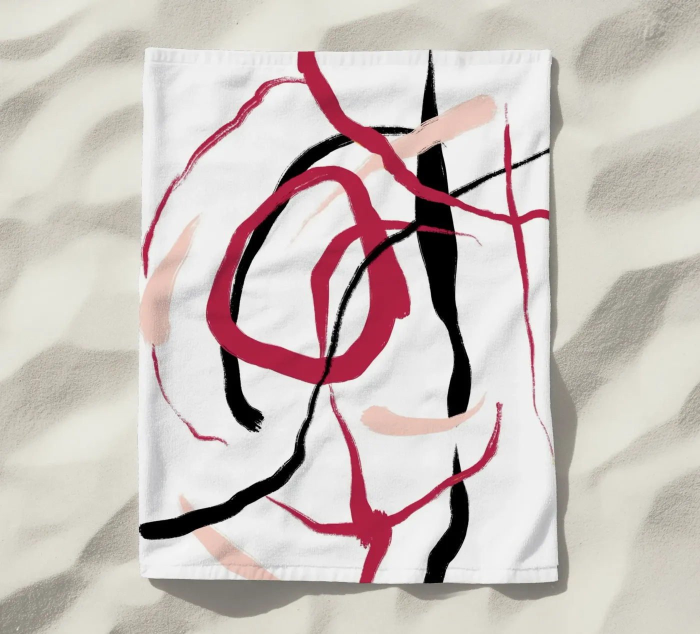 Abstract Red beach towel by treechild