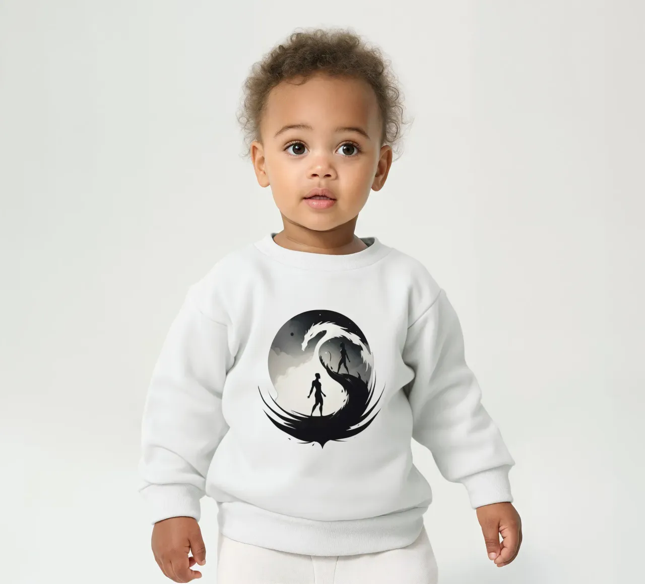 viaggio simbolico tra due Persone e un drago felpa neonato da DesignDoodle