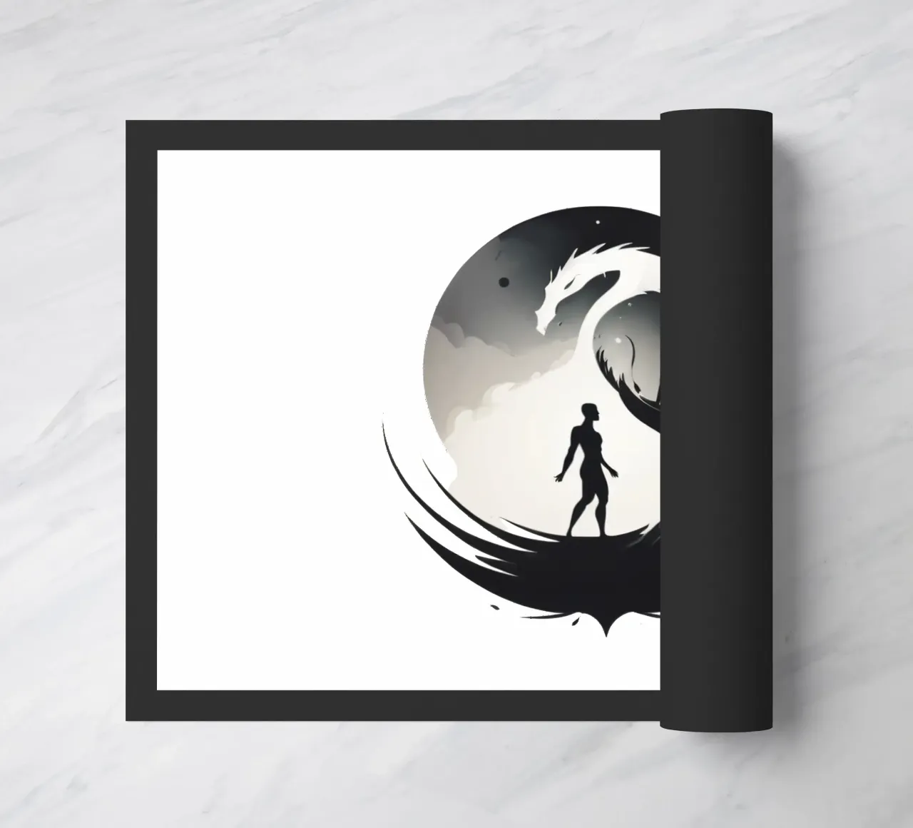 viaggio simbolico tra due Persone e un drago zerbino da DesignDoodle