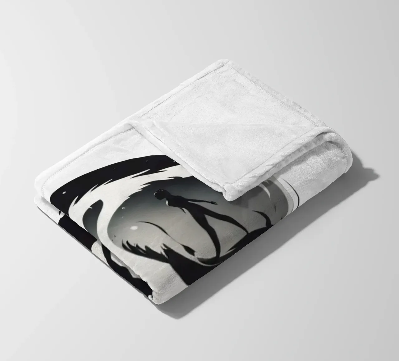 a symbolic journey between two figures and a dragon coperta in pile da DesignDoodle