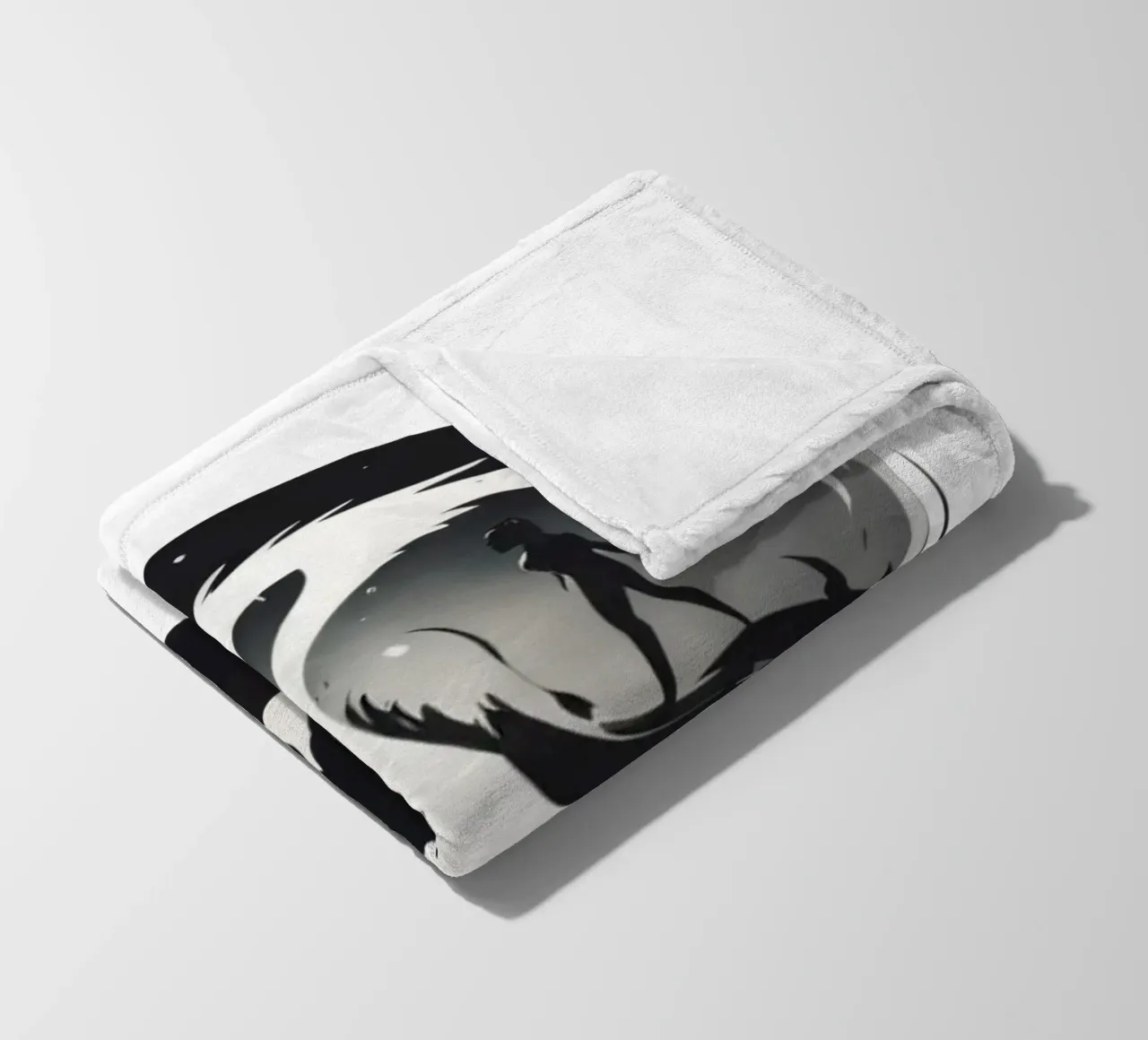 a symbolic journey between two figures and a dragon coperta in pile da DesignDoodle