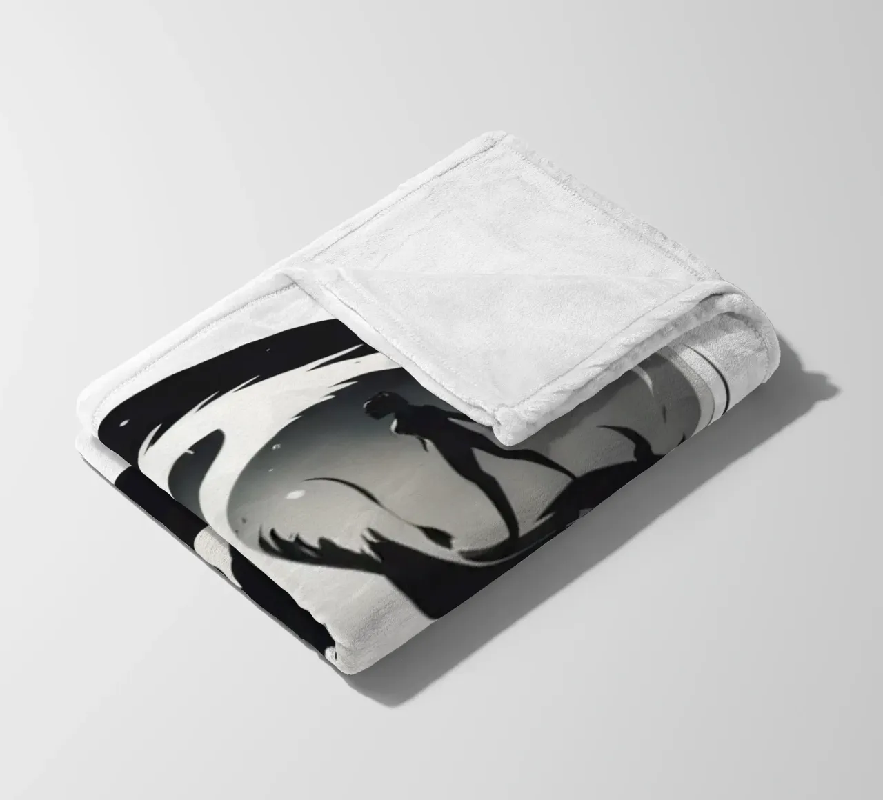 a symbolic journey between two figures and a dragon coperta in pile da DesignDoodle