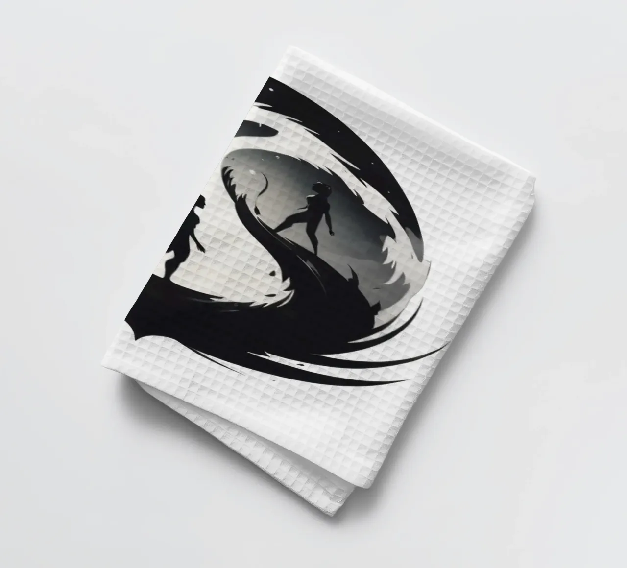 a symbolic journey between two figures and a dragon canovaccio da cucina da DesignDoodle