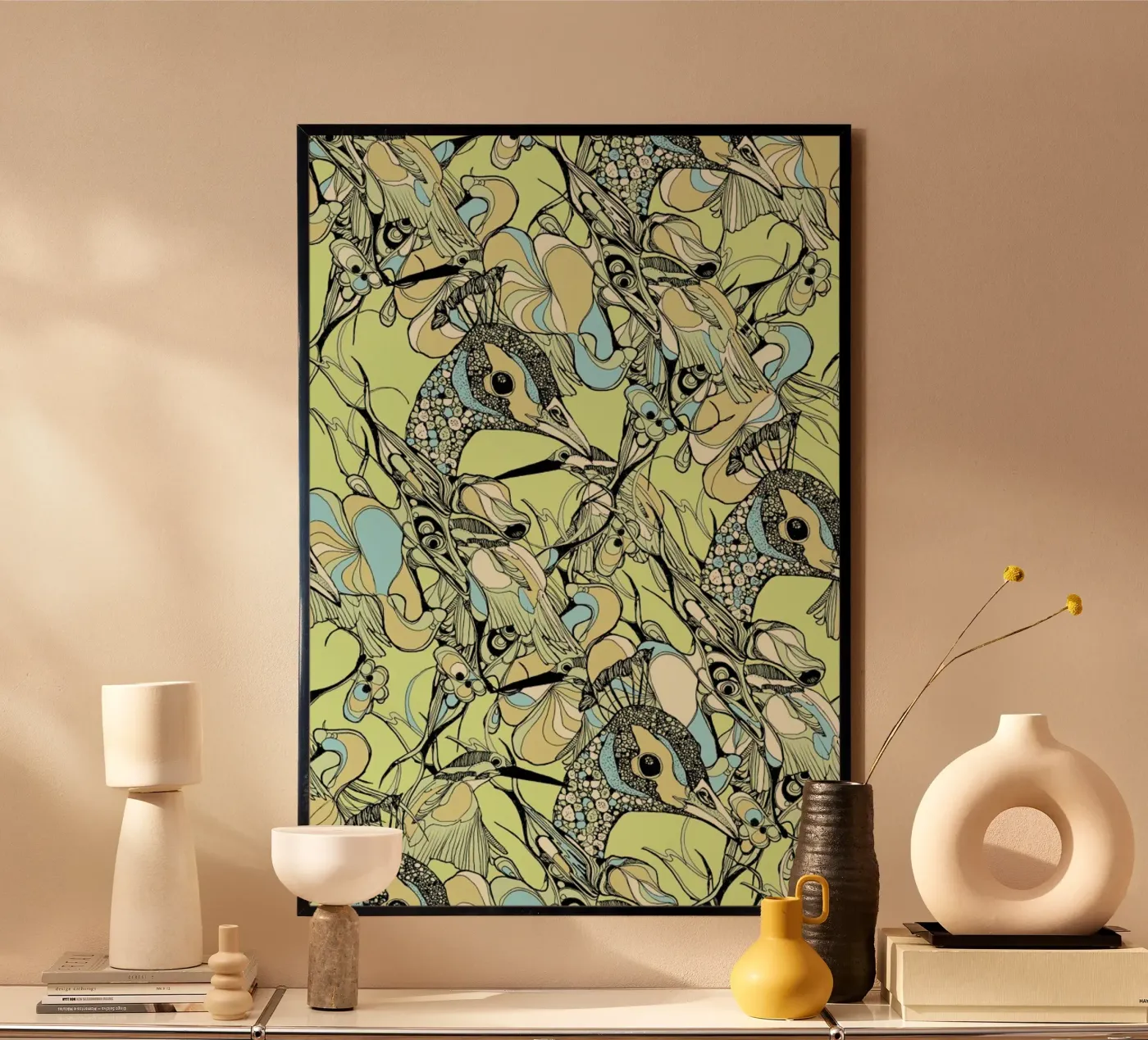 Peacock Yellow poster da Giulio Iurissevich