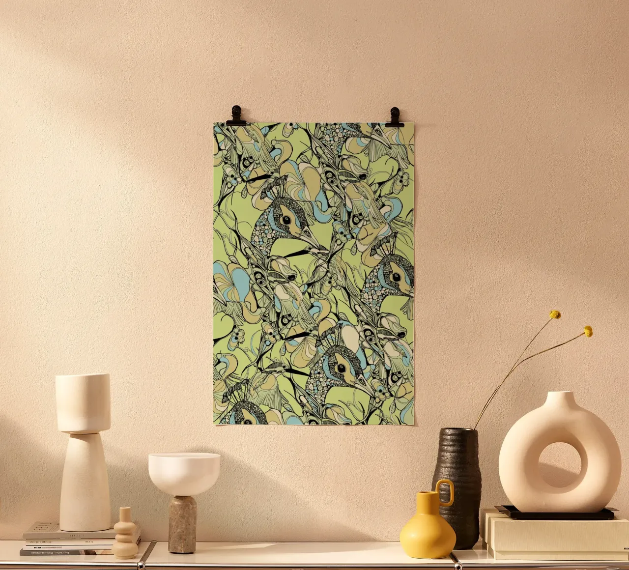 Peacock Yellow poster da Giulio Iurissevich