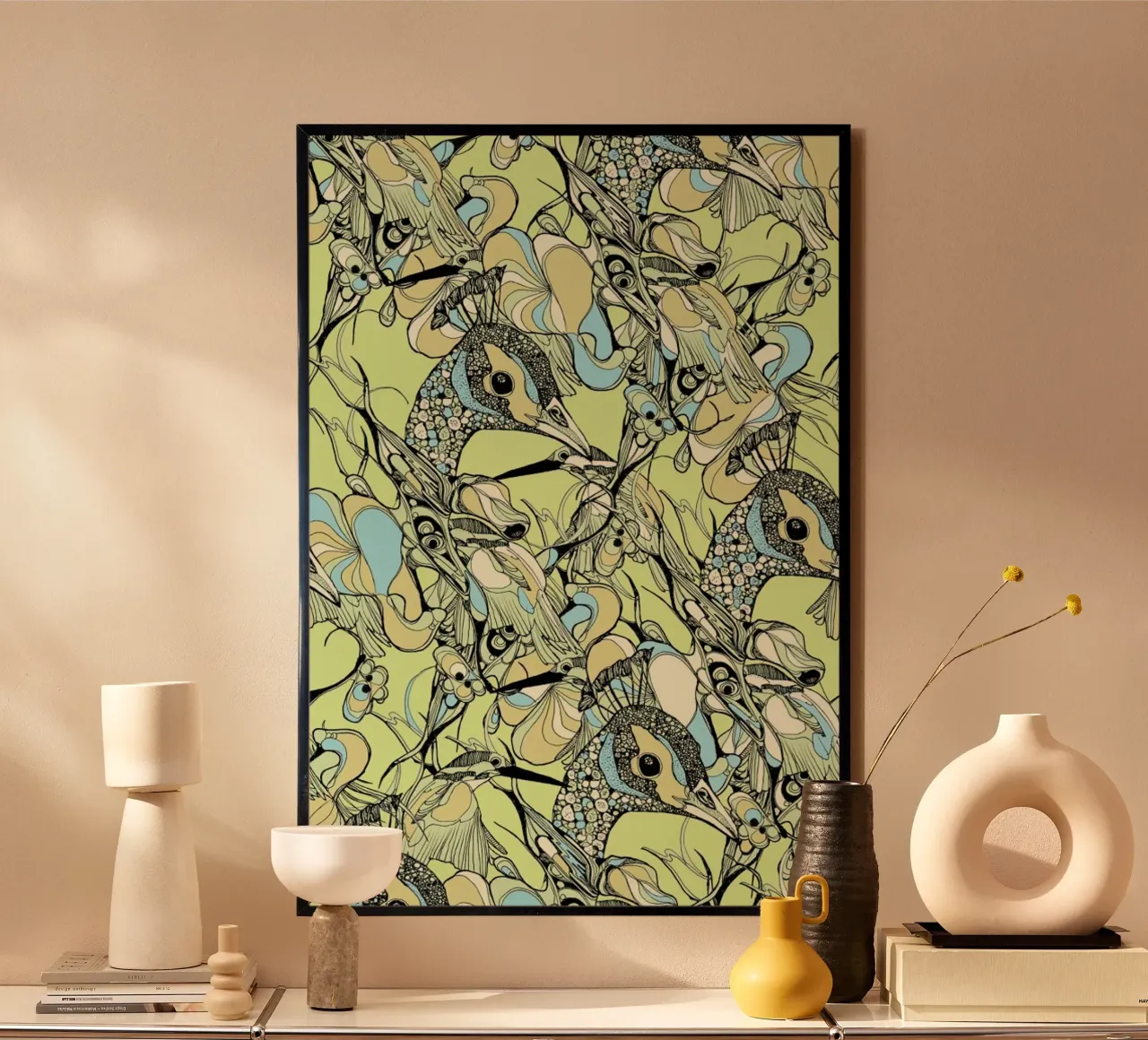 Peacock Yellow poster da Giulio Iurissevich