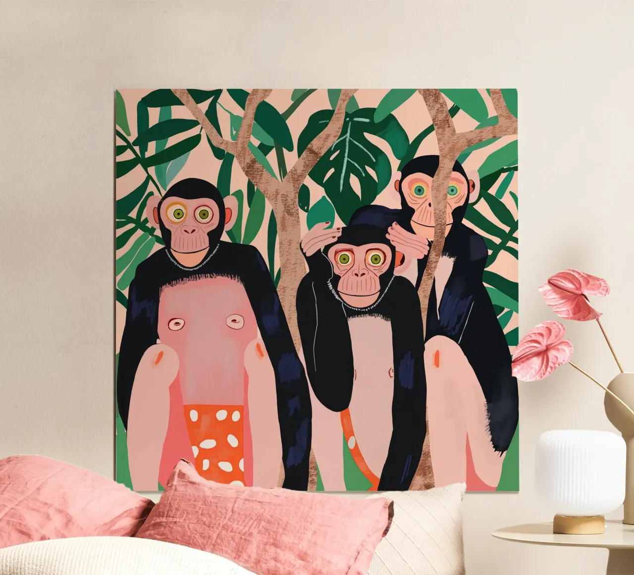 Trio della giungla poster con telaio in plastica da ArtsySesta