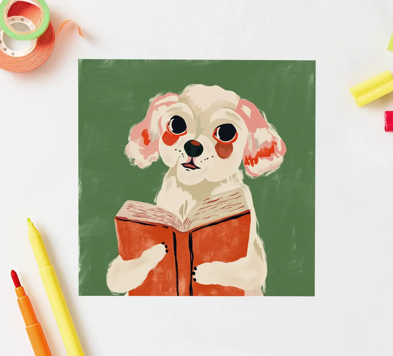 Cucciolo libresco adesivo da ArtsySesta